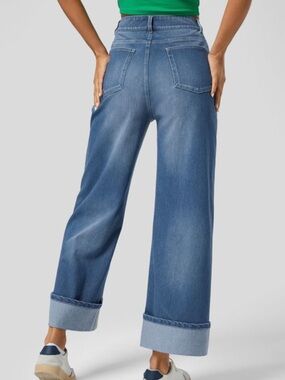 Halara denim high rise wide leg jeans size M